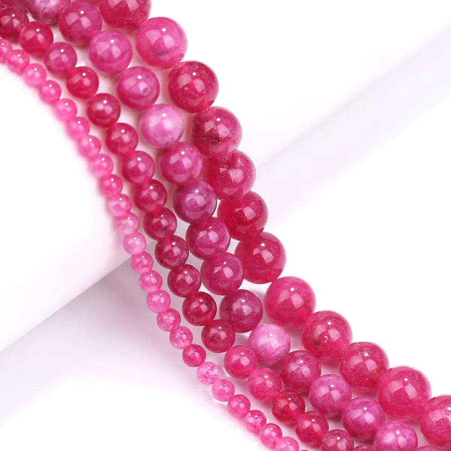 SANSWL Perle, Rosa Jaspis, Runde Perlen, Unisex - Bild 3