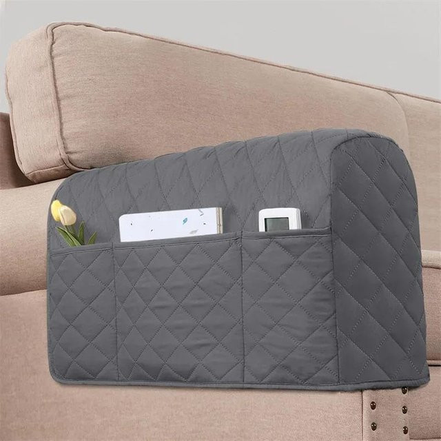 2er-Set Bestbags Sofa Armlehnenbezüge aus Polyester in Grau mit Aufbewahrungstasche und rutschfestem Design - Bild 1