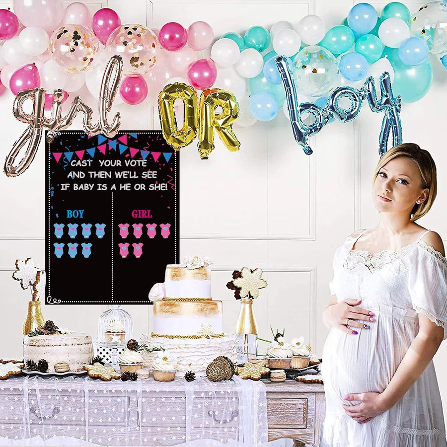 OURFETE Geschlechts-Enthüllungs-Spiel mit Aufklebern für Babypartys und Geburtstage, Mehrfarbig - Bild 2