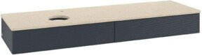 V&B Waschtischunterschrank Antao mit Frontstruktur, Wandmontage, Blau lackiert, B/T: 160 x 50 cm - Bild 1