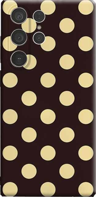 Stoßfeste doppellagige Handyhülle mit Polka Dot Muster für Samsung Galaxy S25 Ultra, S24 und S23 Ultra Plus in Beige - Bild 1