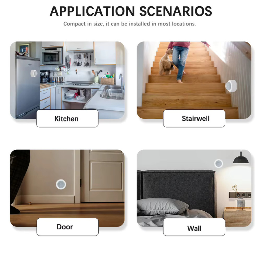 Scimagic-RC Zigbee PIR Bewegungsmelder für Tuya SmartLife, Infrarot-Sensor zur Einbrucherkennung in Weiß - Bild 2