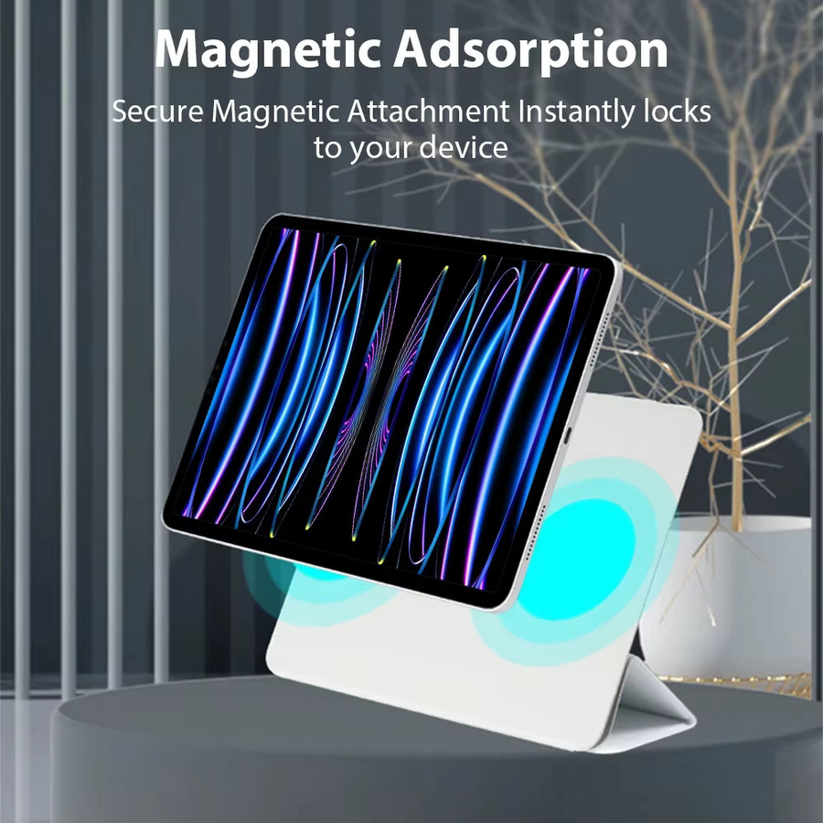 IQPEA Magnetische Schutzhülle für iPad Pro 11 und 12.9 Zoll sowie iPad Air 4, 5, 6 und iPad 10. Generation in Grau oder Weiß - Bild 2