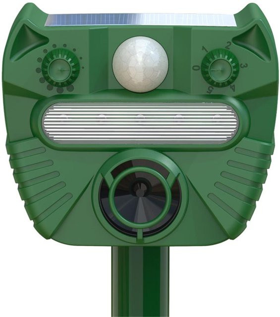 Solar Tier Repeller Ultraschall zur Abschreckung von Eichhörnchen und Rehen im Freien, wasserdicht, grün - Bild 1
