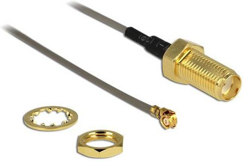 Delock WLAN-Antennen Anschlusskabel mit SMA-Buchse und IPEX-Stecker in Schwarz - Bild 1