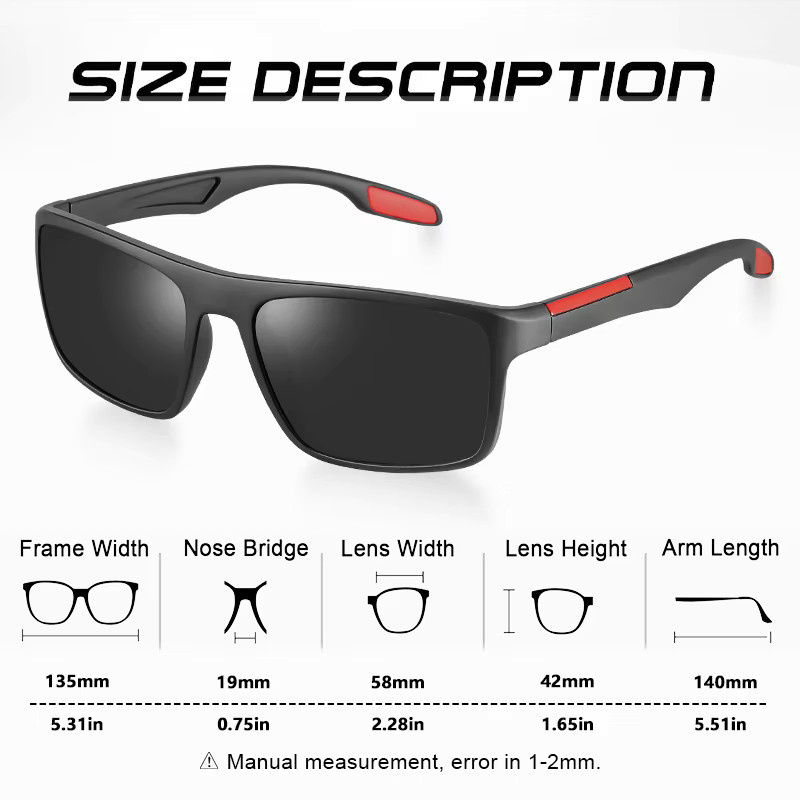 CRIXALIS Sonnenbrille, quadratisch, Vollrand, Schwarz, Unisex, polarisiert - Bild 2
