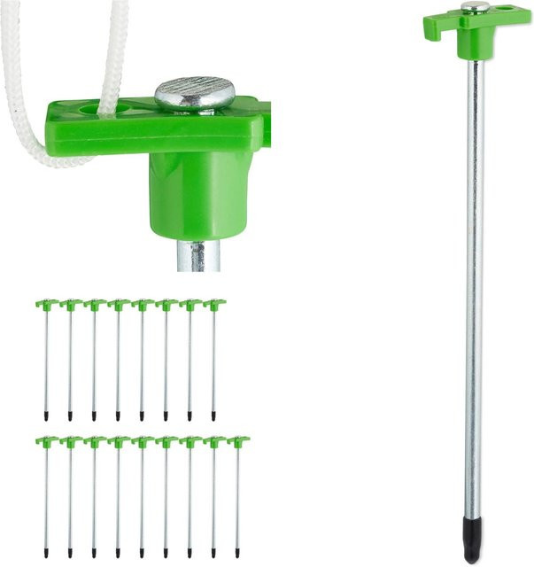Relaxdays Felsbodenheringe aus Stahl in Hellgrün, rostfrei, 18er Set, Höhe: 25 cm - Bild 1