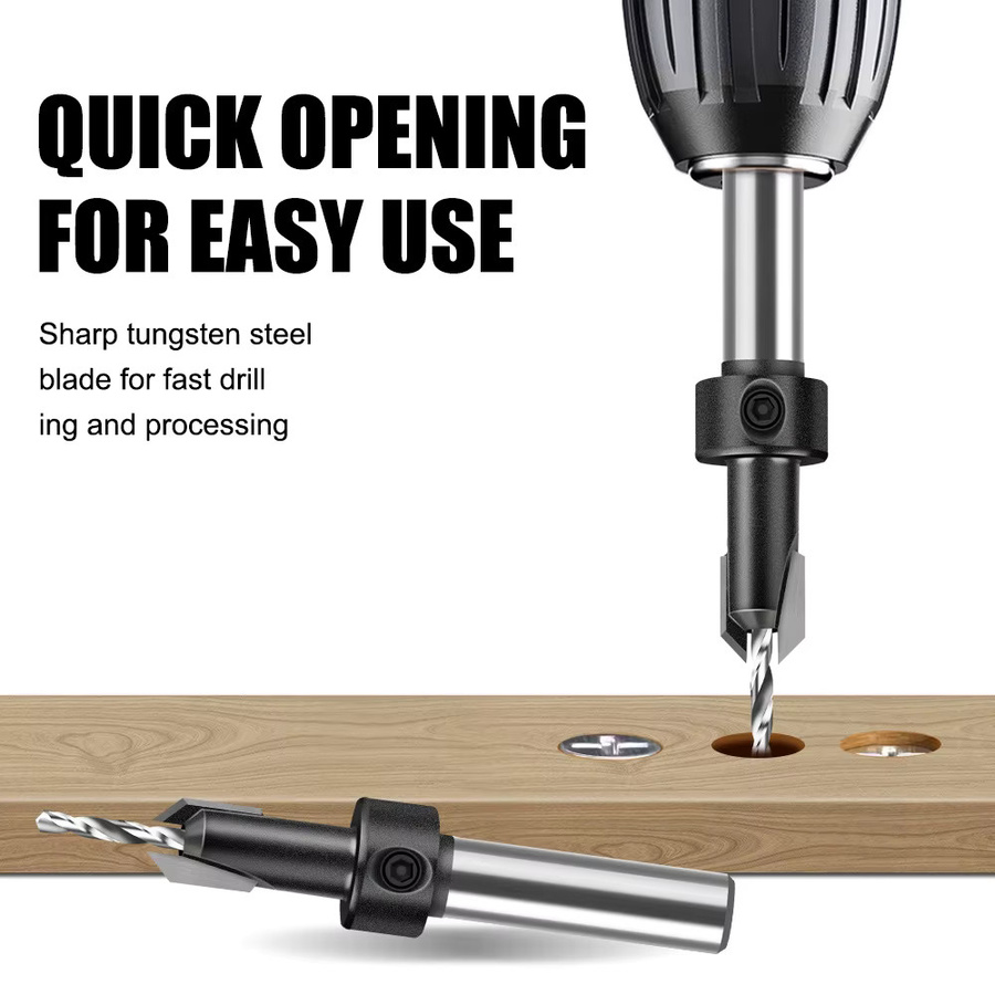 YERSOXN 30-teiliges Schaftfräser-Set mit 6mm 1/4-Zoll Schaft, Nutfräser und Fräsköpfe in Silber für die Holzbearbeitung - Bild 4
