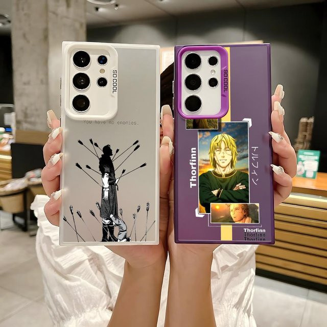V-Vinland Saga Anime Handyhülle aus Silikon für Samsung Galaxy S25 Edge S24 S23 S22 S21 S20 Ultra in Silber und Bunt - Bild 1