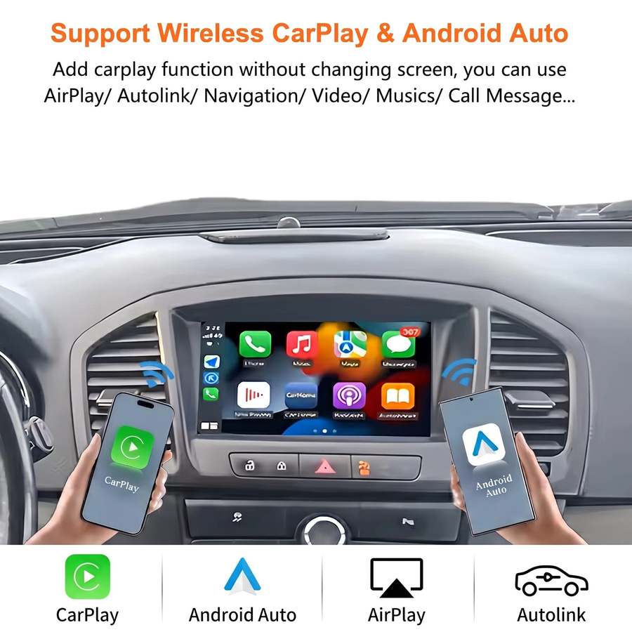Bonroad Kabelloses CarPlay und Android Auto Interface für Opel Insignia Astra J Vectra Meriva B Zafira C Corsa in Schwarz mit Wi-Fi und Bluetooth - Bild 4