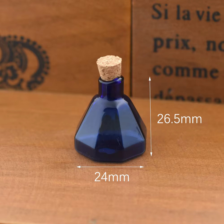 SNASAN Halsketten-Charm, 2x Facettierter Edelstein-Glasflaschenanhänger, Kristall - Bild 2