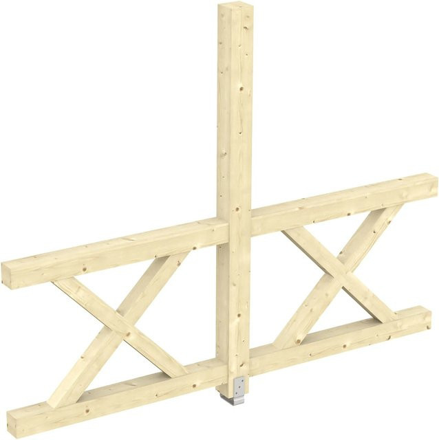 Skanholz Seitenwand mit Andreaskreuz aus Fichte Natur, B/H: 78,5 x 210 cm - Bild 1