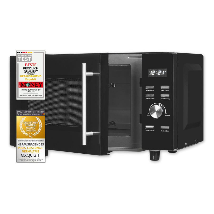 Exquisit Mikrowelle MW8023-F-240GDI mit Grill in Schwarz - Bild 1