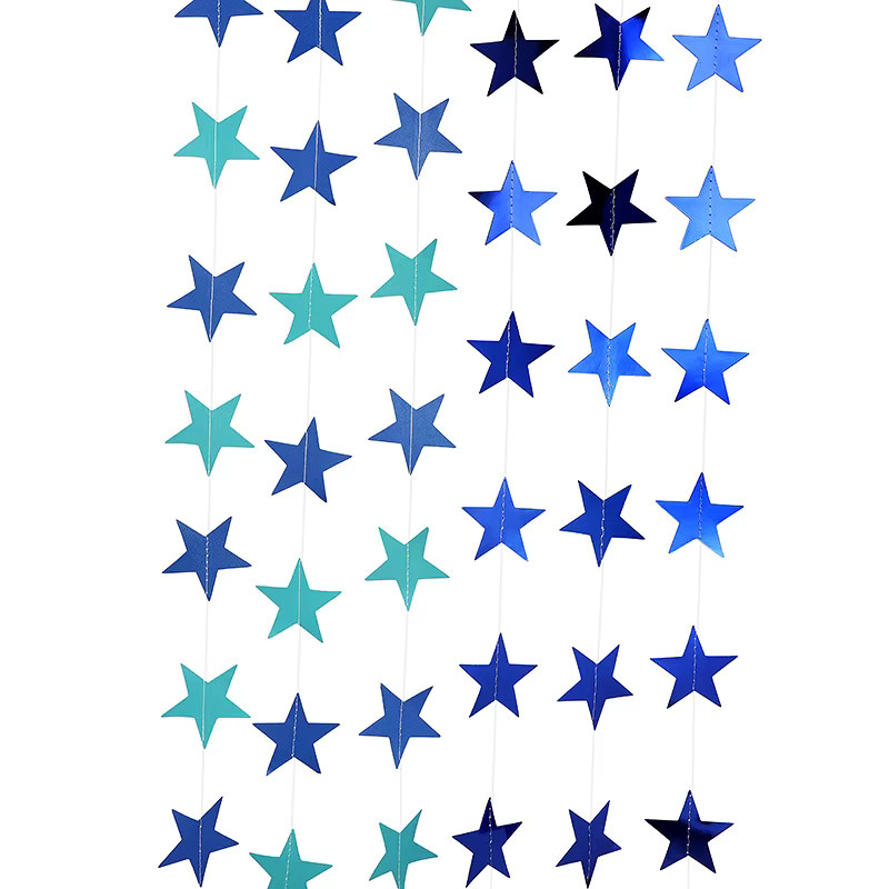 ZQCXLD Sternform-Banner aus Papier in Gold, Silber und Multicolor als Girlande für Geburtstag, Hochzeit und Party - Bild 2