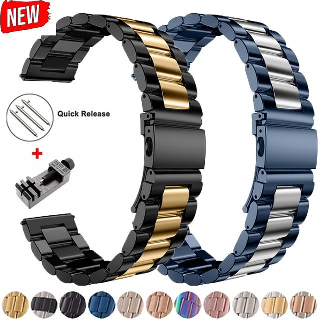 jansin Uhrenarmband Edelstahl, Silber, 22mm, 20mm, Unisex - Bild 1