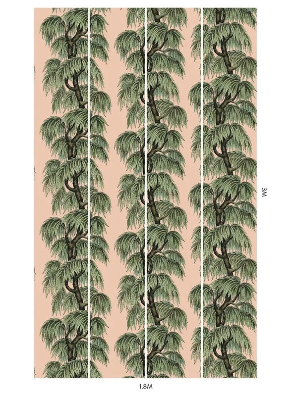 House of Hackney Wandtattoo Mural Babylon Blush/ Willow in Pink und Grün mit floralem Design und botanischem Muster - Bild 4