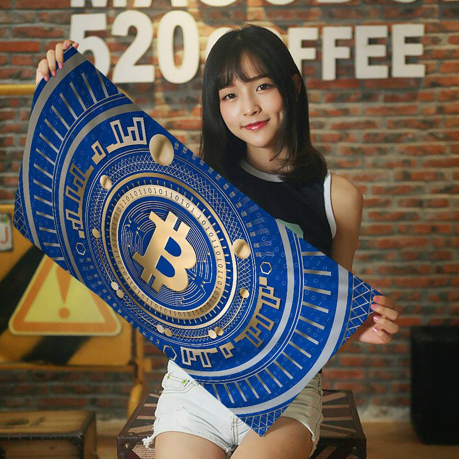 Dalangpa Bitcoin Mikrofaser Strandtuch, weiß, B: 40 cm, H: 60 cm - Bild 1