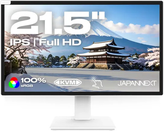 JapanNext Monitor JN-IPS2152FHDR-T, 21,5 Zoll, Full HD, IPS, Touch, 75 Hz, Weiß - Bild 1