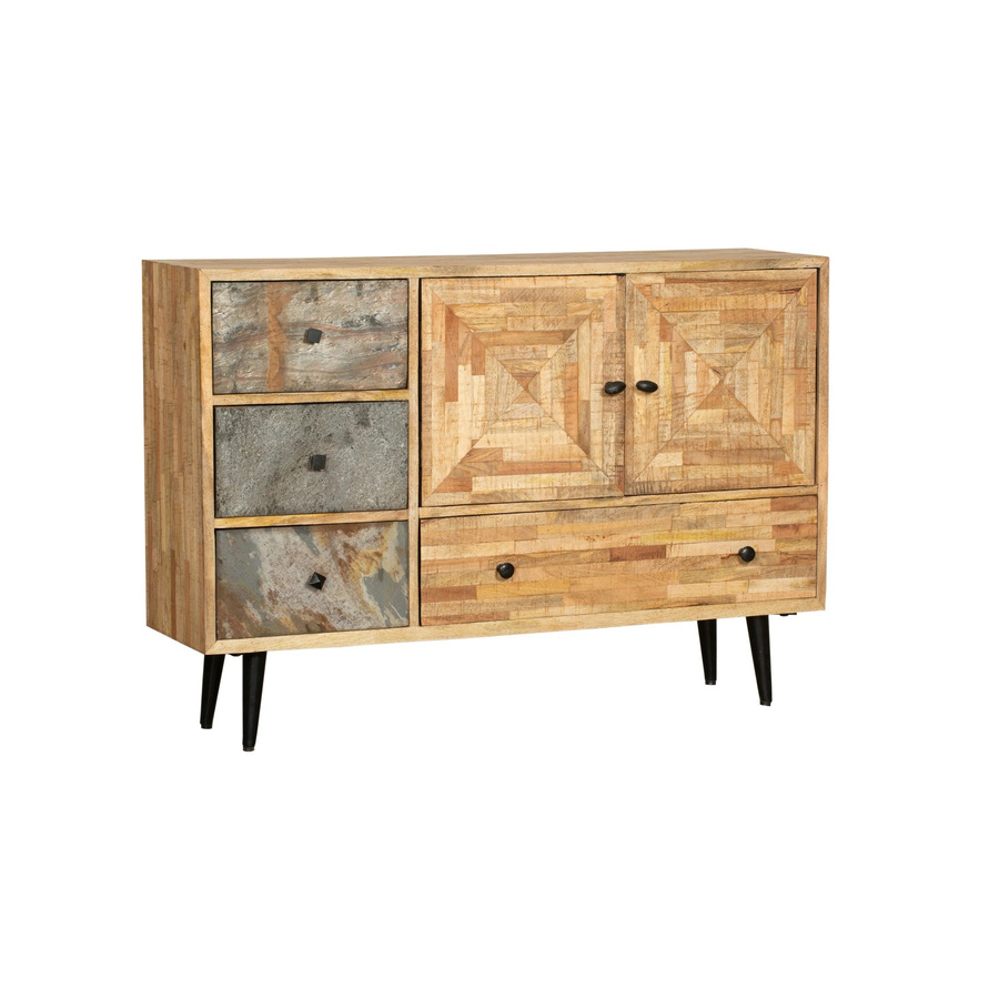 DELUKE Sideboard KJELL aus wiederaufbereitetem Holz in Van Dyck Braun, B/T/H: 79 x 31 x 117,5 cm - Bild 2
