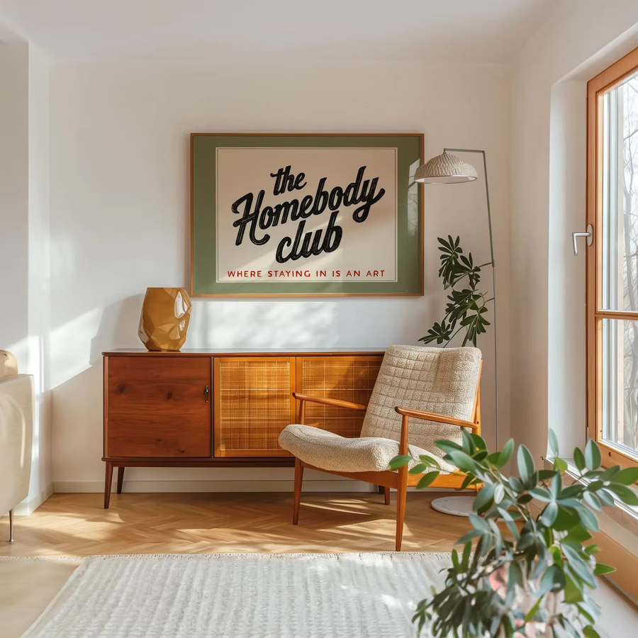 Homebody Club Poster mit Typografie als gemütliche Wandkunst für Erwachsene - Bild 4