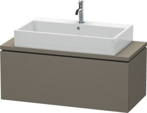 Duravit Waschtischunterschrank Compact L-Cube in Grau Matt mit einer Auszug, Breite: 102 cm, Tiefe: 47,7 cm, Höhe: 40 cm - Bild 1