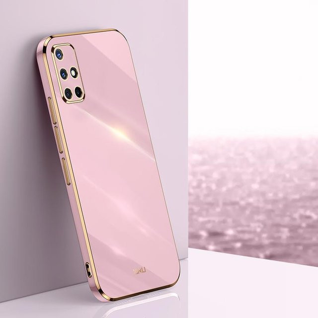 Luxus Handyhülle mit quadratischer Beschichtung und Ringhalter für Samsung Galaxy A71 und Galaxy A51 (4G/5G) in Pink - Bild 1