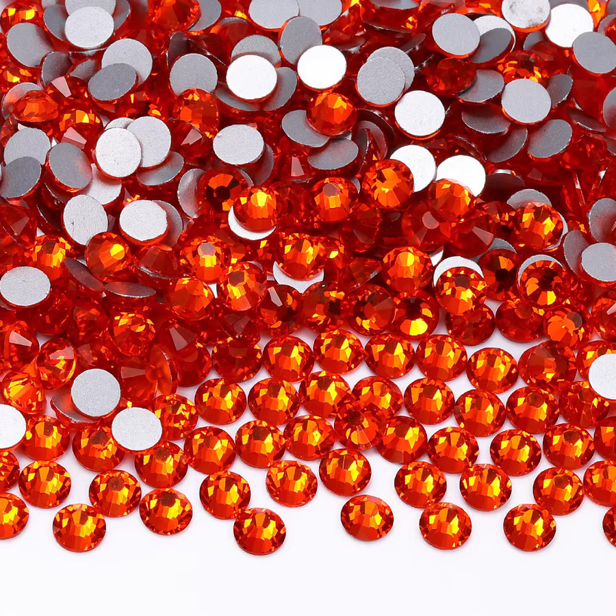 QIIY Rote Serie Glas-Strasssteine, Kristall, rund, glänzend - Bild 2