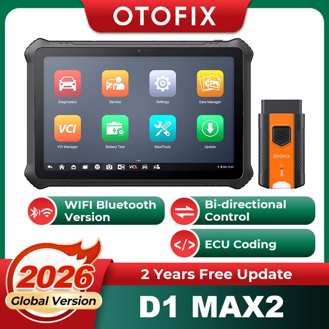 OTOFIX D1 MAX2 ECU-Codierungs-Diagnosescanner in Schwarz mit bidirektionalem Scan-Tool für alle Systeme, FCA SGW, CANFD und DoIP sowie 2 Jahren Updates - Bild 1