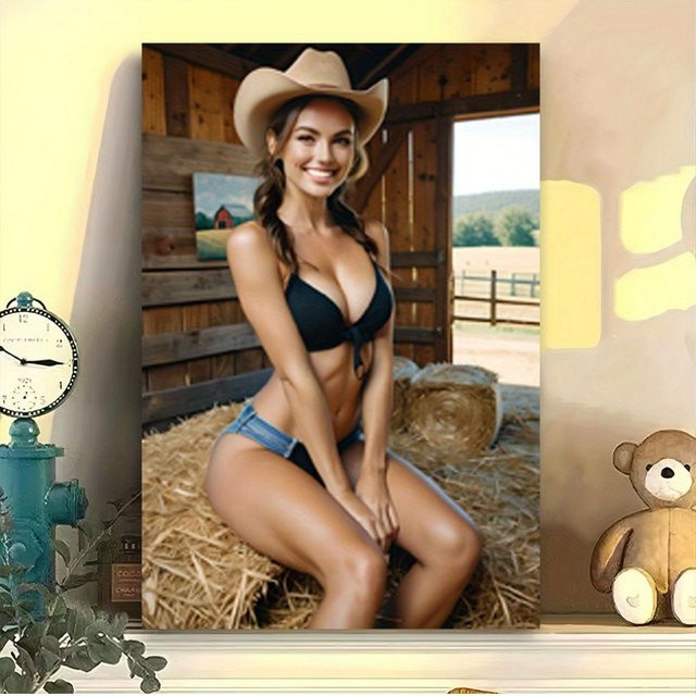 Metallschild Western Girl von CIFBUY als Vintage Aluminium-Blechschild in Mehrfarbig für deine Wanddekoration - Bild 1