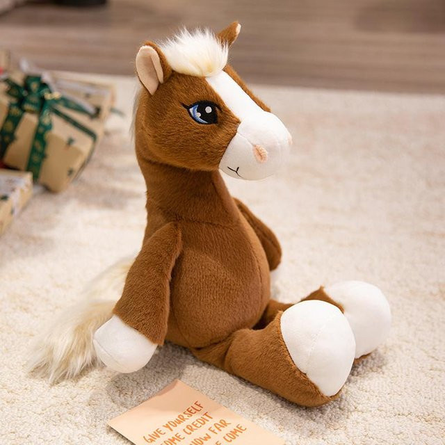 Simulationspferd Plüschtier, Pony-Puppe, 43cm, Braun - Bild 1