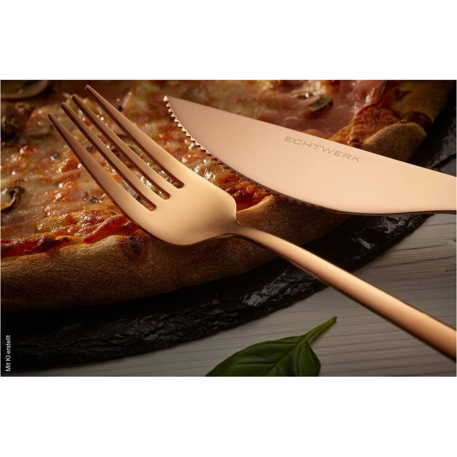 ECHTWERK Pizzabesteck-Set Bari aus Edelstahl in Bronze, 8-tlg. - Bild 3