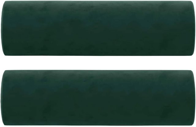 vidaXL Zierkissen Set 2 Stück aus Samt in Dunkelgrün, Form: Zylinder, Durchmesser: 15 cm, Länge: 50 cm - Bild 1