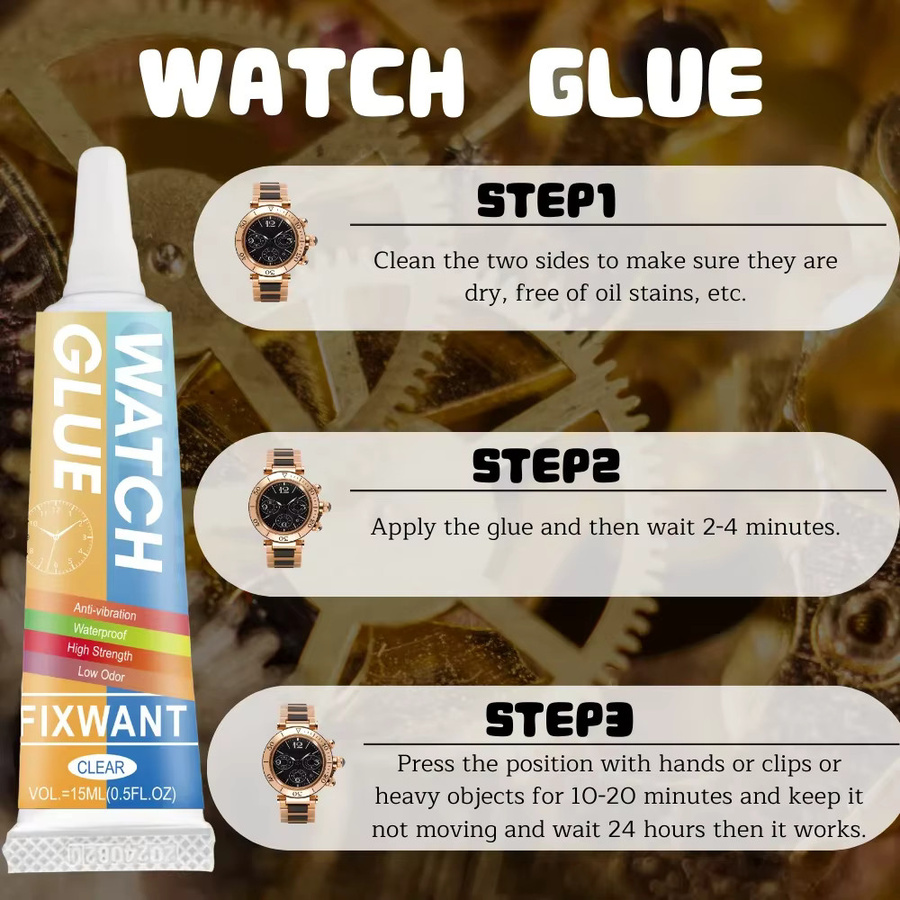 FIXWANT Smart Watch Reparatur Kleber Transparent Wasserdicht für Metall und Glas 15 ml - Bild 4