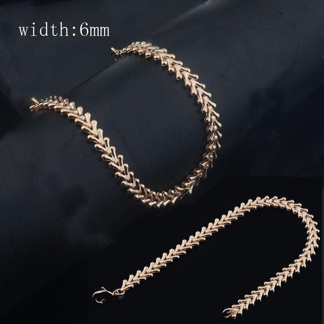 Gliederkettenarmband 585 Roségold, 20cm, Unisex - Bild 1