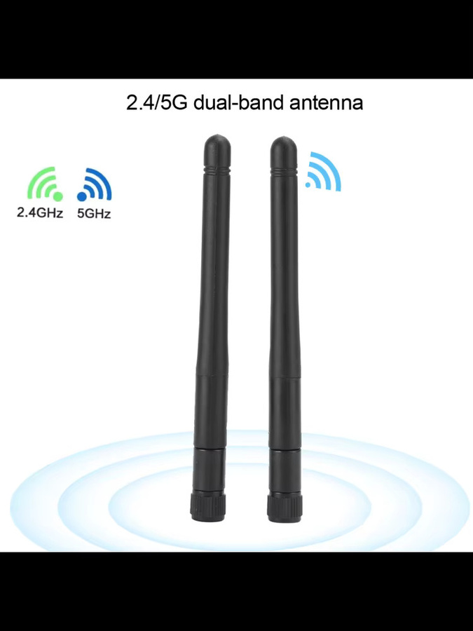 Aramox 2er-Set Dual-Band Wifi Antennen 2,4G/5G 5dBi Mini Wireless Routing Netzwerkkarte in Schwarz, Länge: 11 cm - Bild 3