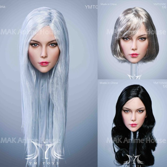 YMTOYS Damen-Kopfskulptur, Schwarz Weiß Silber, Zubehör - Bild 1