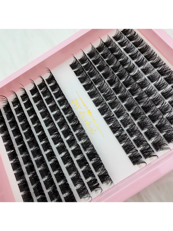 JIEFUXIN D Curl Lash Clusters Wimpernverlängerung, 8–16 mm, Black, Natürlich - Bild 6