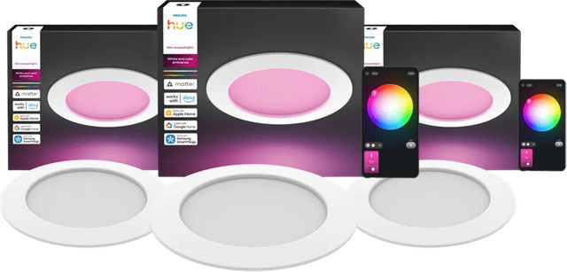 Philips Hue Einbaustrahler Slim 3er-Pack LED White & Color, Rund, Weiß - Bild 1