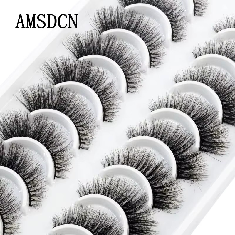 5D Faux Nerz Wimpern, 10 Paar, Black, Natürlich - Bild 2