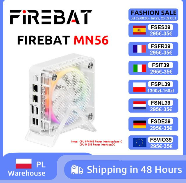 FIREBAT MN56 Mini PC mit Windows 11, AMD Ryzen 7 8745HS, 16GB DDR5 RAM und 512GB SSD, 8-Core Desktop-Computer mit Wi-Fi 6 und Bluetooth 5.2 - Bild 1