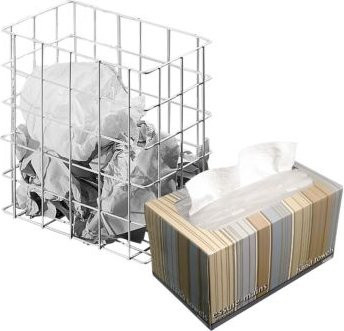 Sammelkorb klein in Weiß inklusive KLEENEX® Ultra Soft Handtücher-Box - Bild 1
