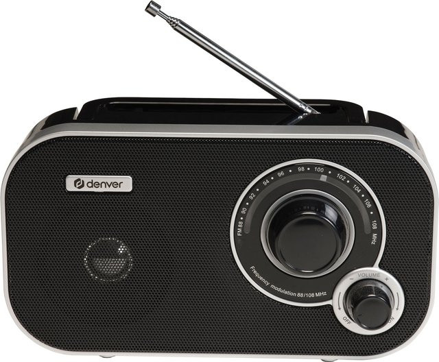 Denver TR-51 Retro UKW Radio in Schwarz mit Netz- und Batteriebetrieb - Bild 2