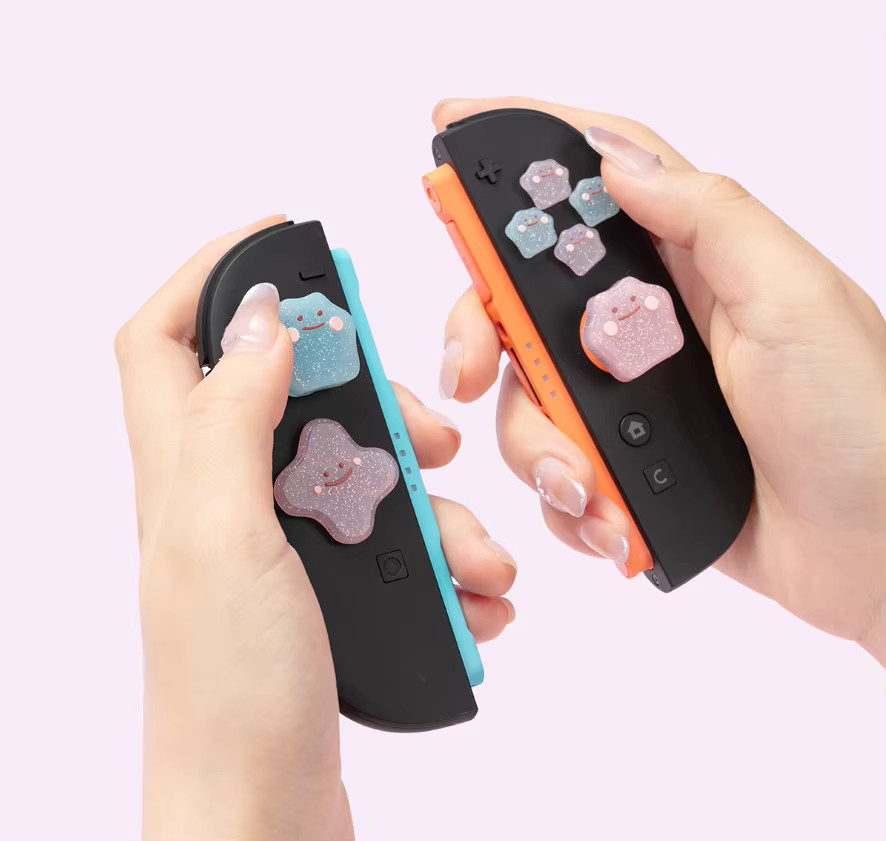 KomoKe Bling Silikon Aufkleber und Thumb-Stick Grip Set für Nintendo Switch und Joy-Con, Multicolor - Bild 2