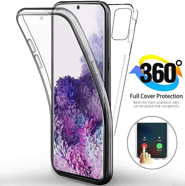 Transparente 360 Grad Schutzhülle aus PC für Samsung Galaxy S25 Ultra S24 FE S23 Plus S22 S21 A36 A26 A56 mit doppelseitiger Vorder- und Rückseite Abdeckung - Bild 1