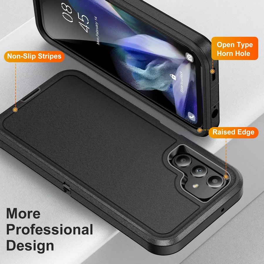 3in1 Heavy Duty Armor Case Anti-Drop Schutzhülle für Samsung Galaxy A17 A07 A56 A36 A26 A16 A06 A55 A35 A25 A15 A05S A54 A34 in Schwarz und Rot - Bild 6
