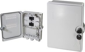 LogiLink FTTH/FTTB Anschlussleergehäuse FB124E für max. 24 Fasern als Hausanschlussbox APL in Weiß - Bild 1