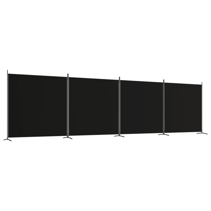 vidaXL Paravent aus Stoff in Schwarz, 4-teilig, B: 698 cm, H: 180 cm - Bild 2