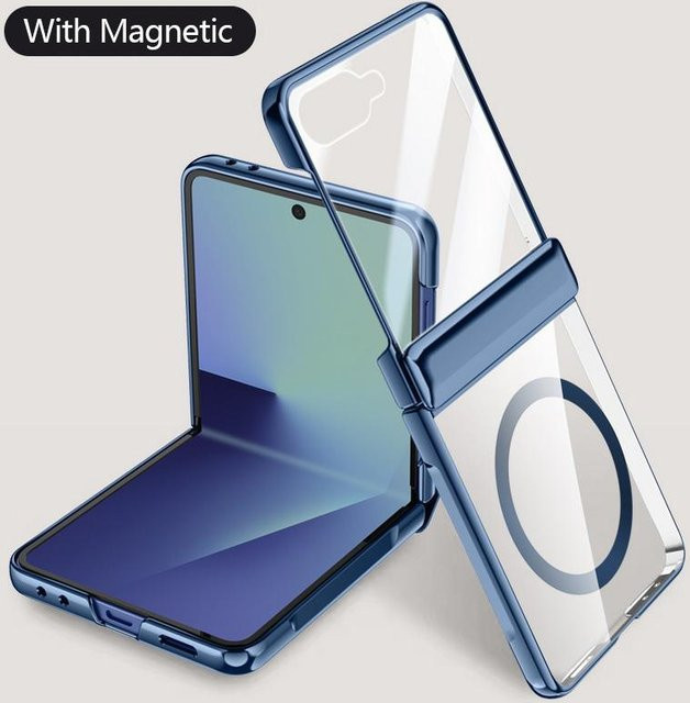 Samsung Galaxy Z Flip7 Schutzhülle mit gehärtetem Glas und Rundum-Kamera-Schutz in Transparent - Bild 1