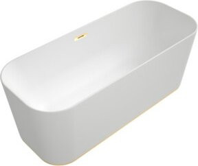 Villeroy & Boch Freistehende Rechteck-Badewanne FINION in Stone White mit Gold, B/T: 170 x 70 cm - Bild 1