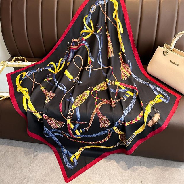 Seidentuch Damen, 90x90cm, Quadratisches Halstuch - Bild 1